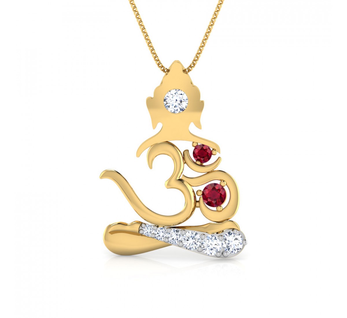 Divine Om Buddha Diamond Pendant