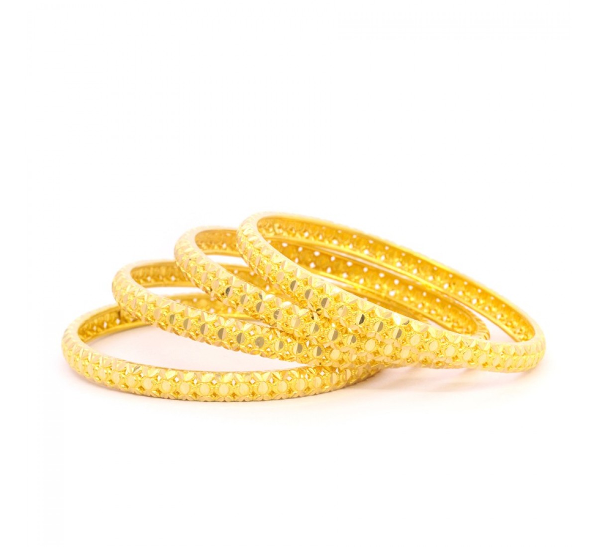 Mesh Charm Gold Bangles