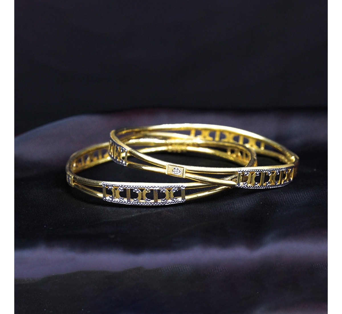 Eshani Cylindrical Gold Bangles