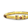 Gardenia Notch Gold Bangles