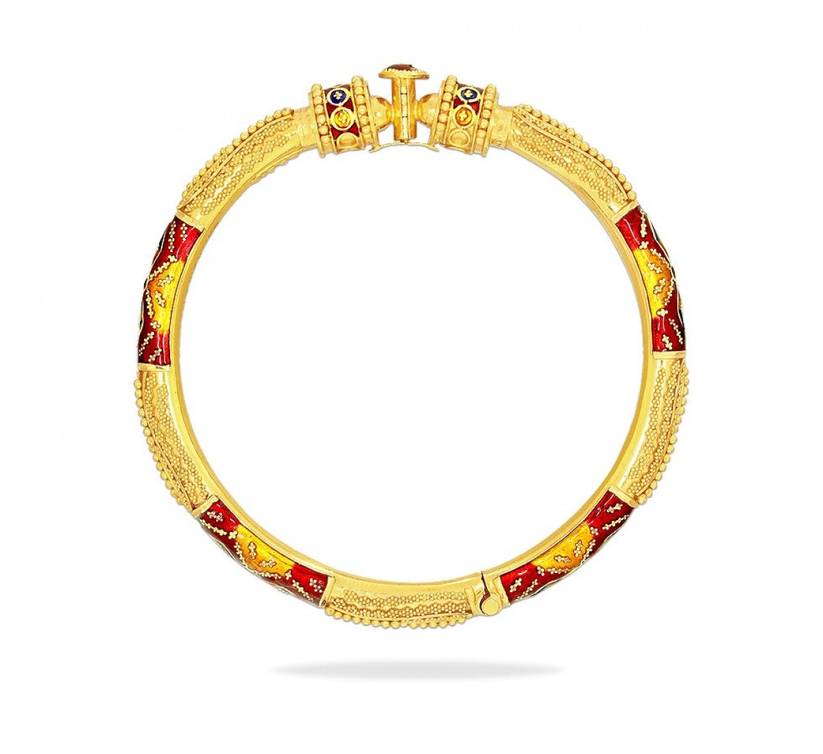 Gardenia Notch Gold Bangles