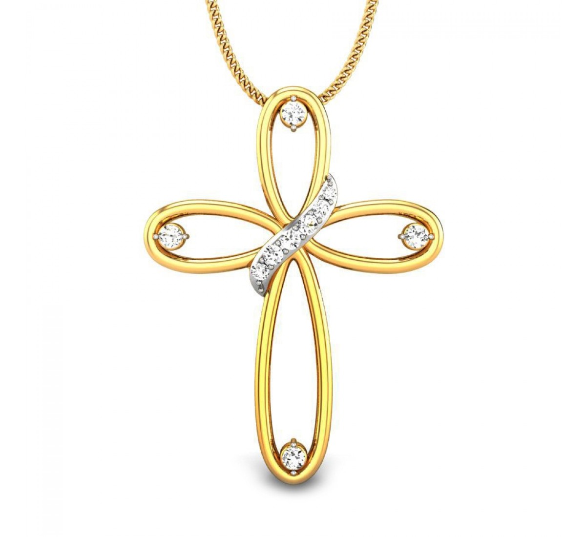 Diamond Serenity Cross Pendant