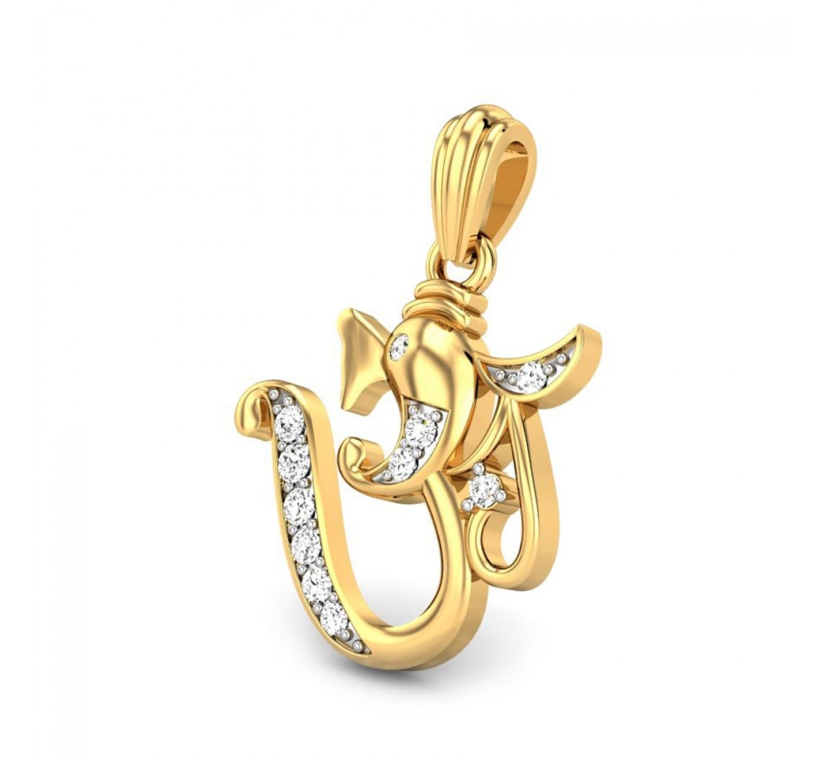 Vshvamukh Om Ganpati Diamond Pendant