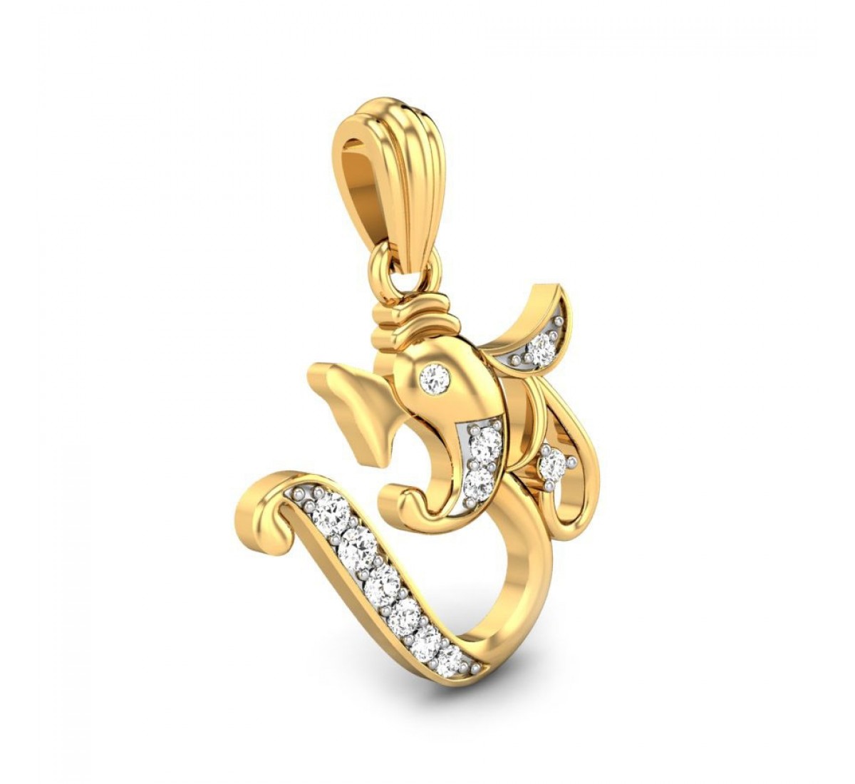 Vshvamukh Om Ganpati Diamond Pendant