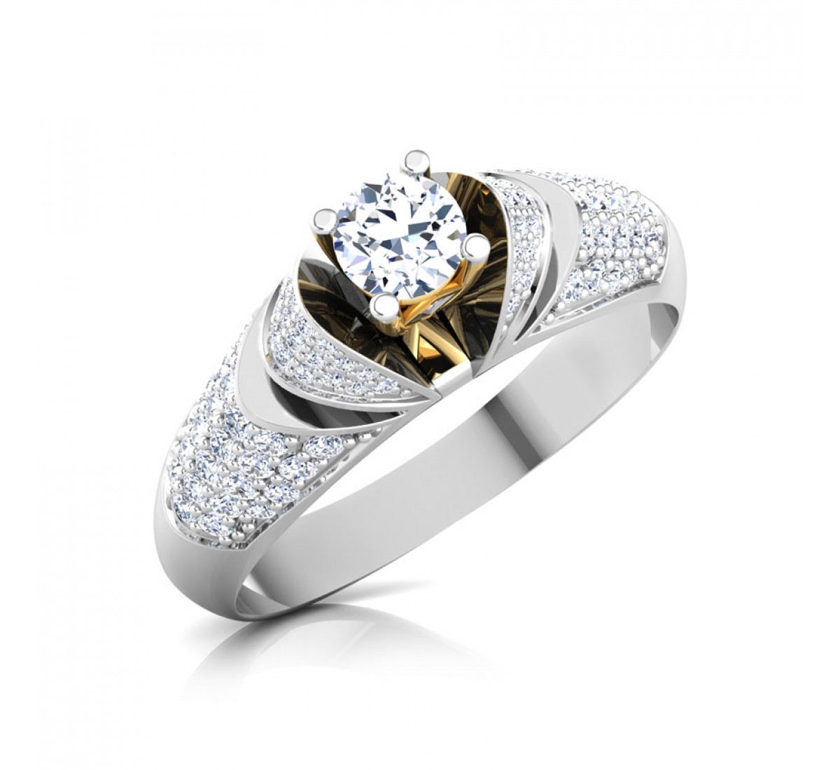 Nishk Lyra Solitaire Diamond Ring