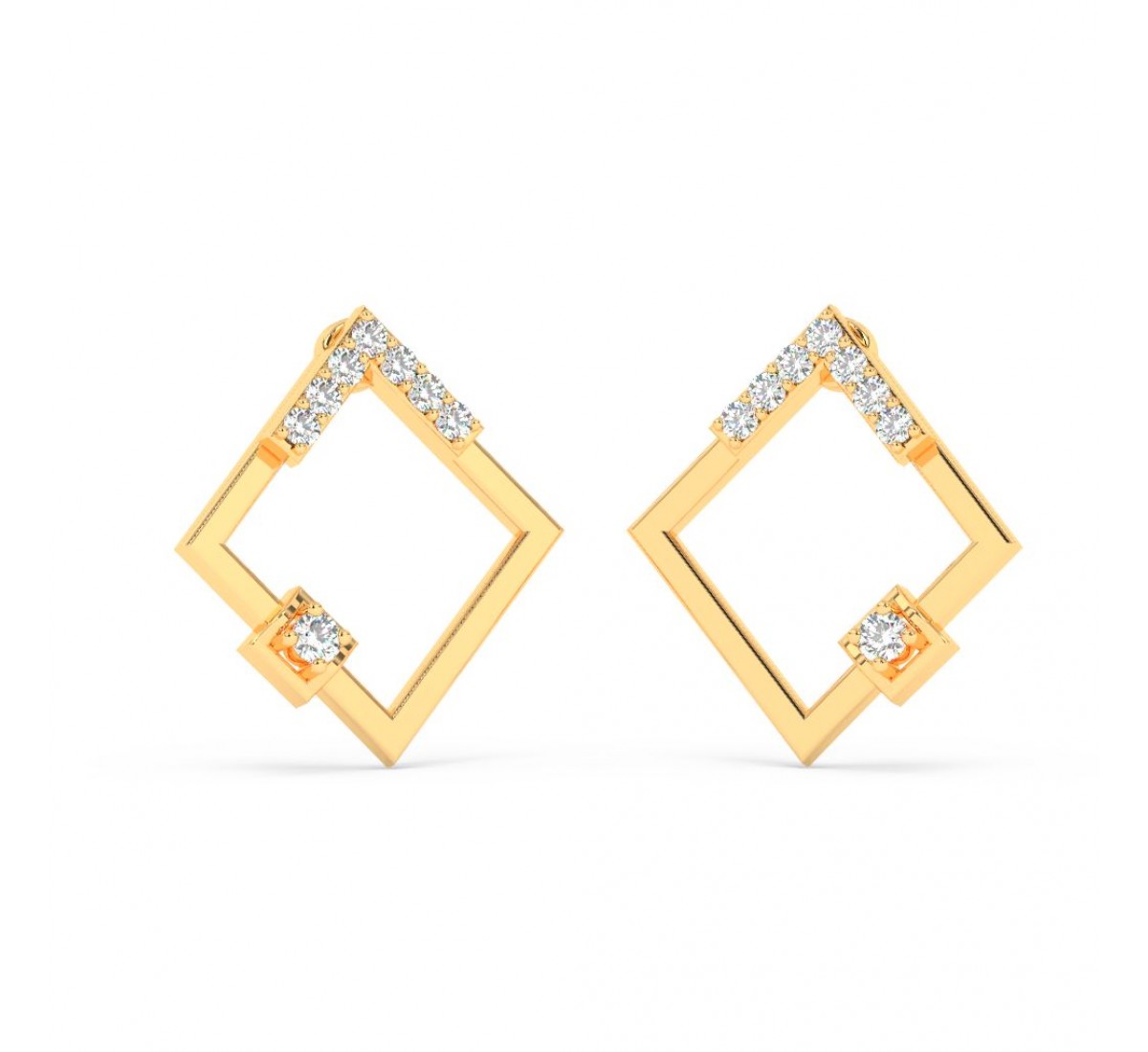 Gold Square Earrings