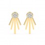 Gold Floreal Zircon Studded Earrings