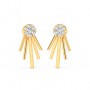 Gold Floreal Zircon Studded Earrings