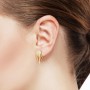 Gold Floreal Zircon Studded Earrings