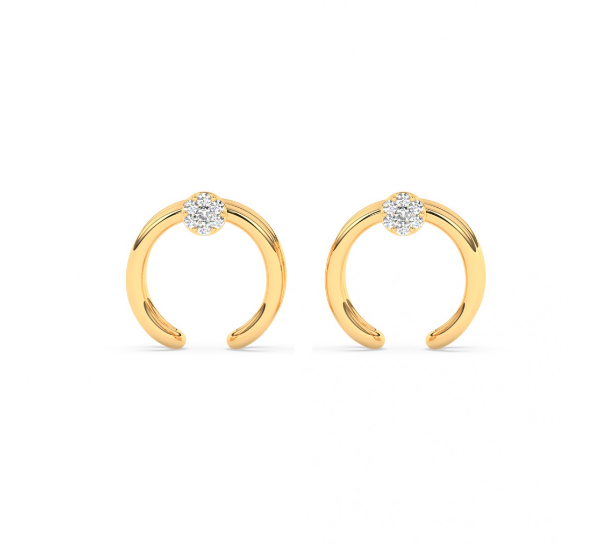 Gold Zircon Studded Circle Earrings