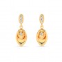 Gold Zircon Studded Drop Earrings