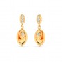 Gold Zircon Studded Drop Earrings