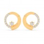 Gold Zircon Studded Circle Earrings