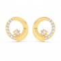 Gold Zircon Studded Circle Earrings