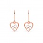 Rose Gold Dual Heart Drop Earrings