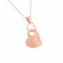 Rose Gold Dual Interlocked Heart Pendant With Link Chain