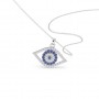 Silver Evil Eye Pendant With Link Chain