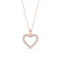 Rose Gold Dazzling Zircon Heart Pendant With Link Chain