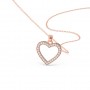 Rose Gold Dazzling Zircon Heart Pendant With Link Chain