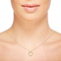 Gold Dazzling Zircon Heart Pendant With Link Chain