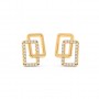 Gold Geometric Shape Zircon Studded Earrings