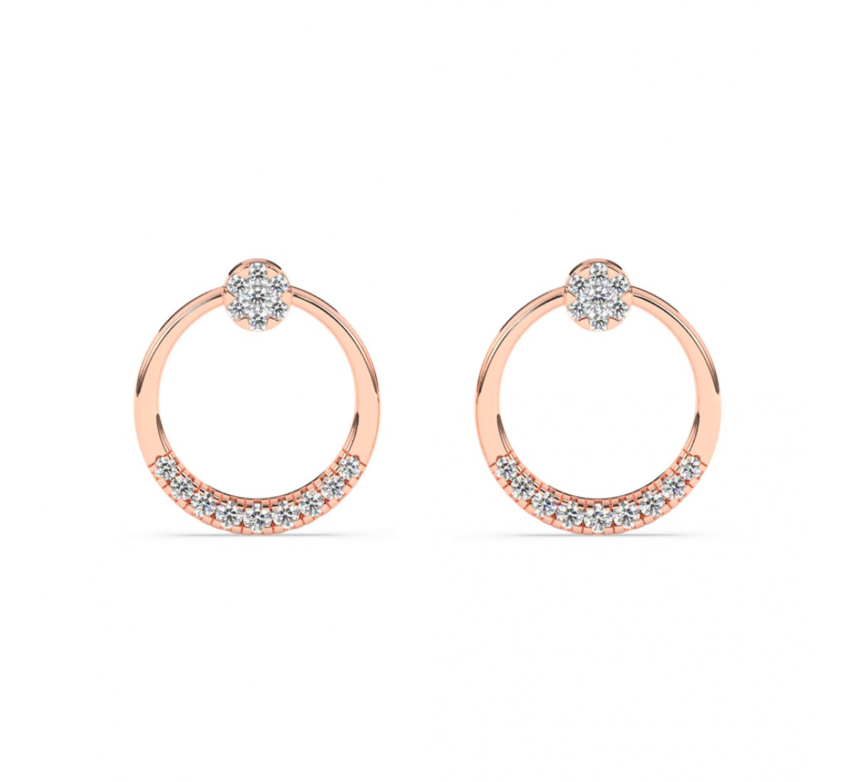 Rose Gold Emila Zircon Studded Earrings