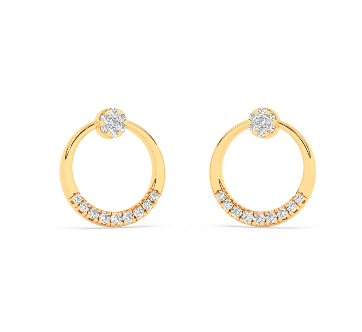 Gold Emila Zircon Studded Earrings