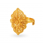 Floral Gold Burfi Ring