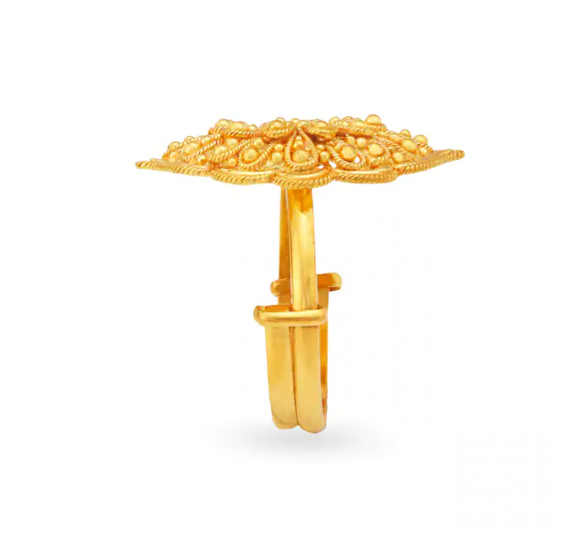 Floral Gold Burfi Ring