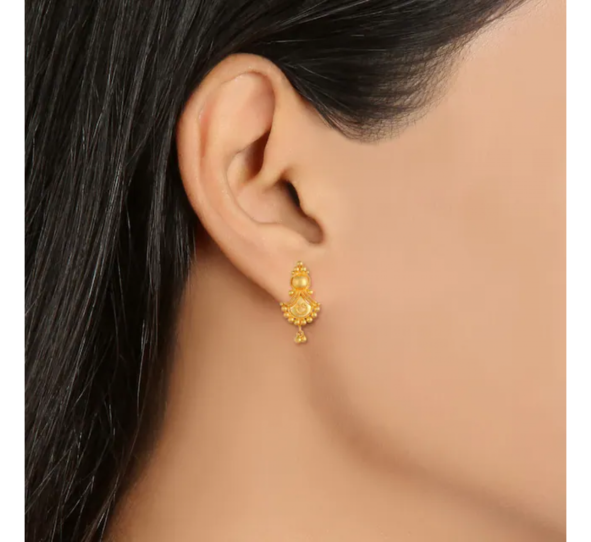 Acorn Fancy Drop Gold Earrings