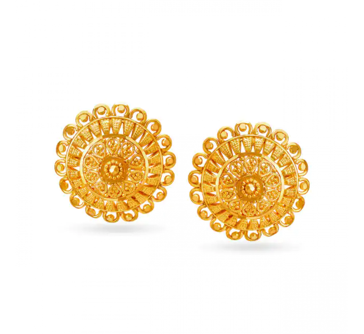 Alluring Gold Floral Studs