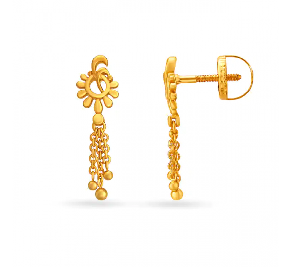 Aria Floral Drop Gold Earrings