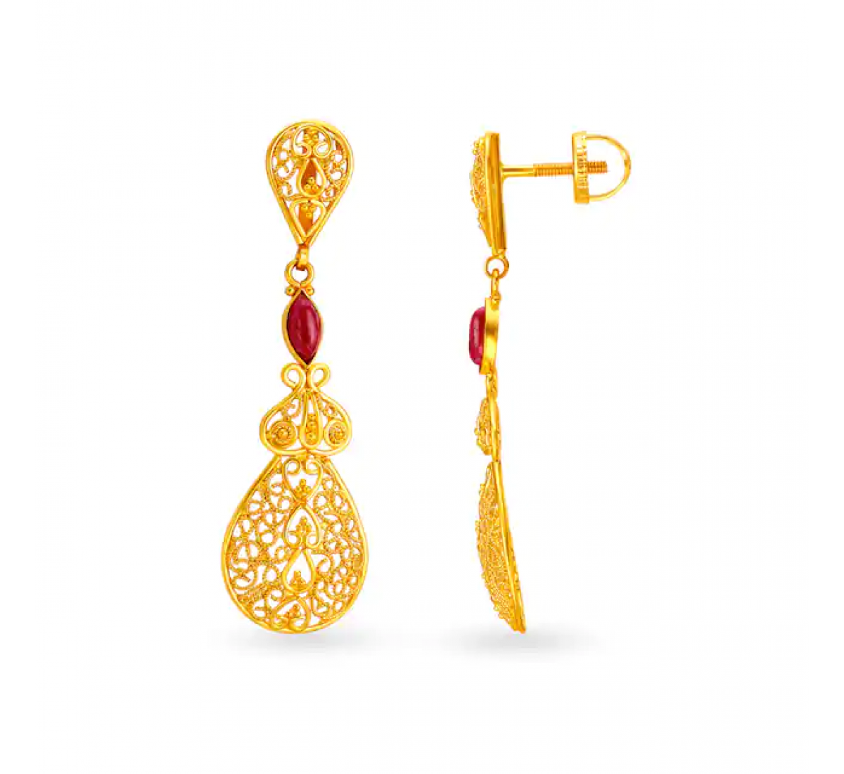 Aavya Drop Gold Earrings