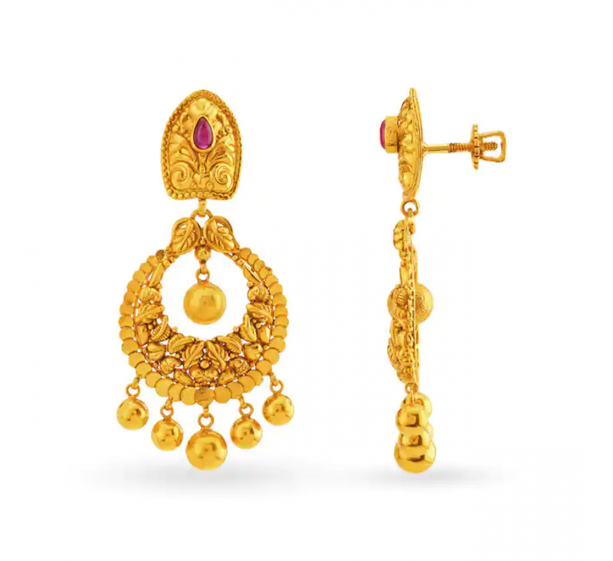 Baroque Drop Gold Earrings