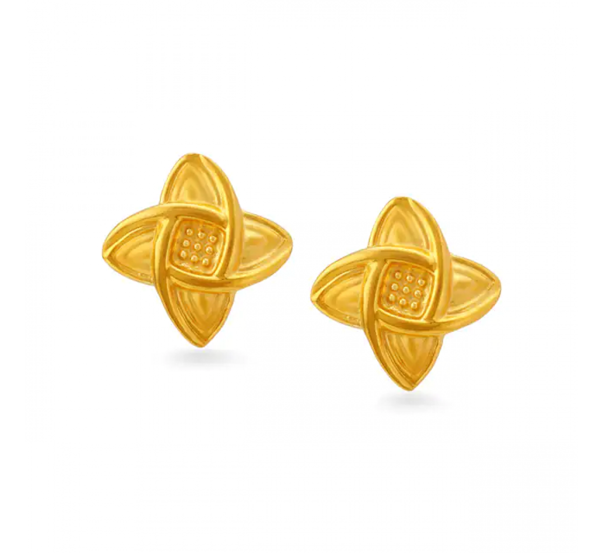 Ria Gold Geometric Flower Stud