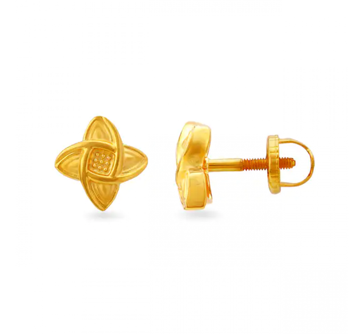 Ria Gold Geometric Flower Stud