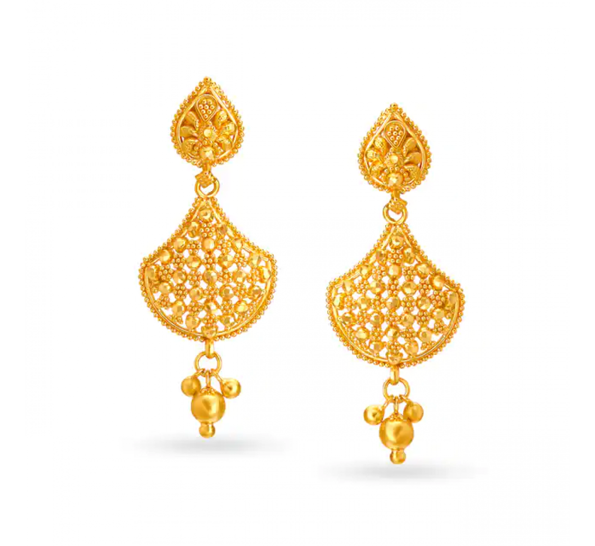 Bedazzling Drop Gold Earrings