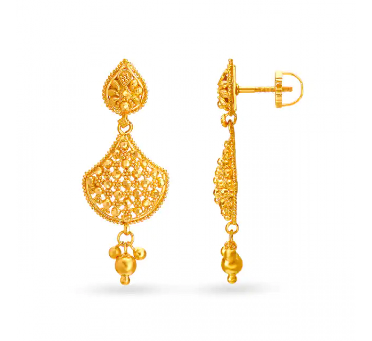 Bedazzling Drop Gold Earrings