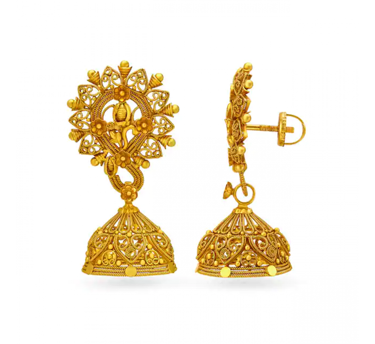 Himani Gold Jhumka Earrings