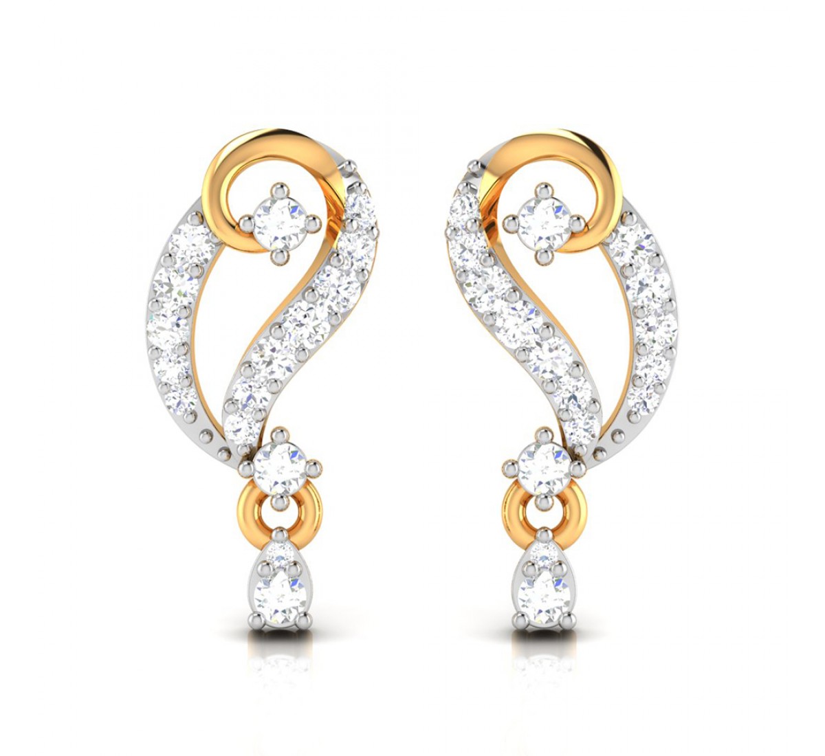 Jeus Gold Diamond Earrings