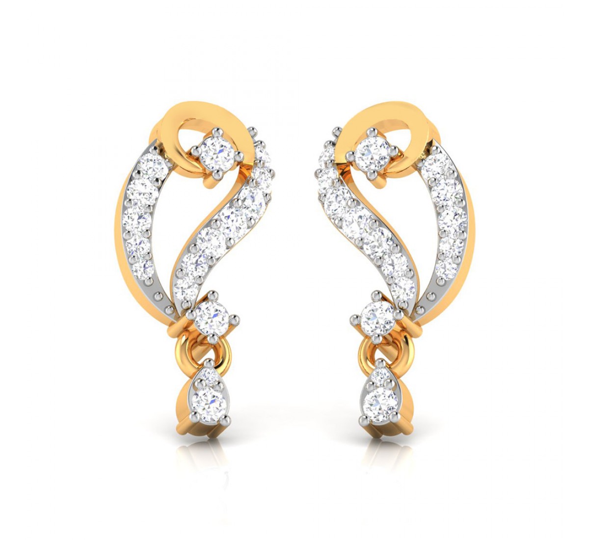 Jeus Gold Diamond Earrings