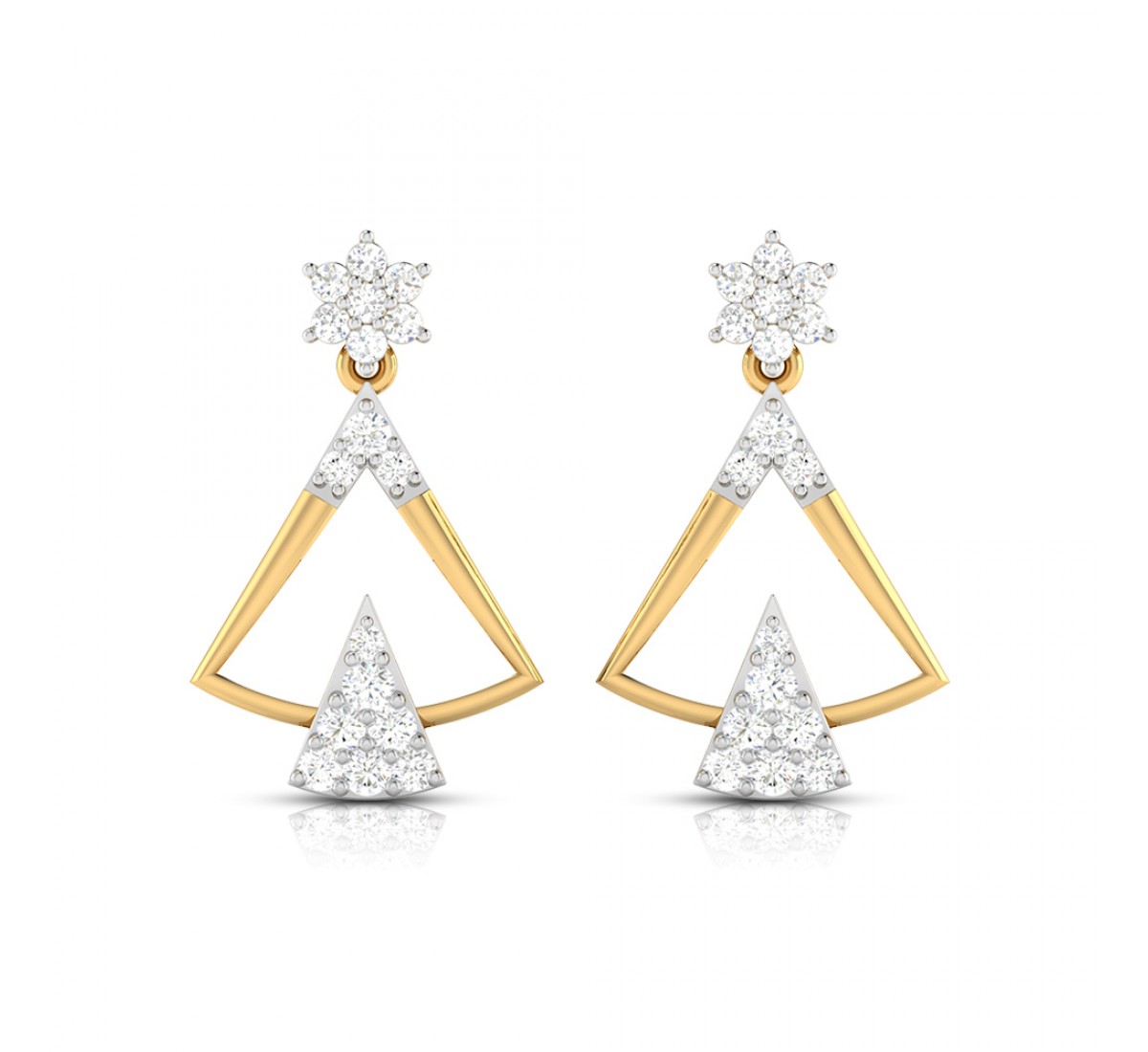 Floral Stud Diamond Earrings