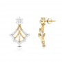 Foliate Drop Diamond Earrings