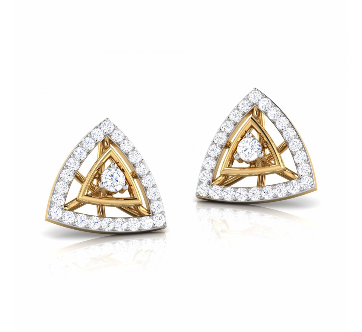 Rays In Pave Diamond Earrings