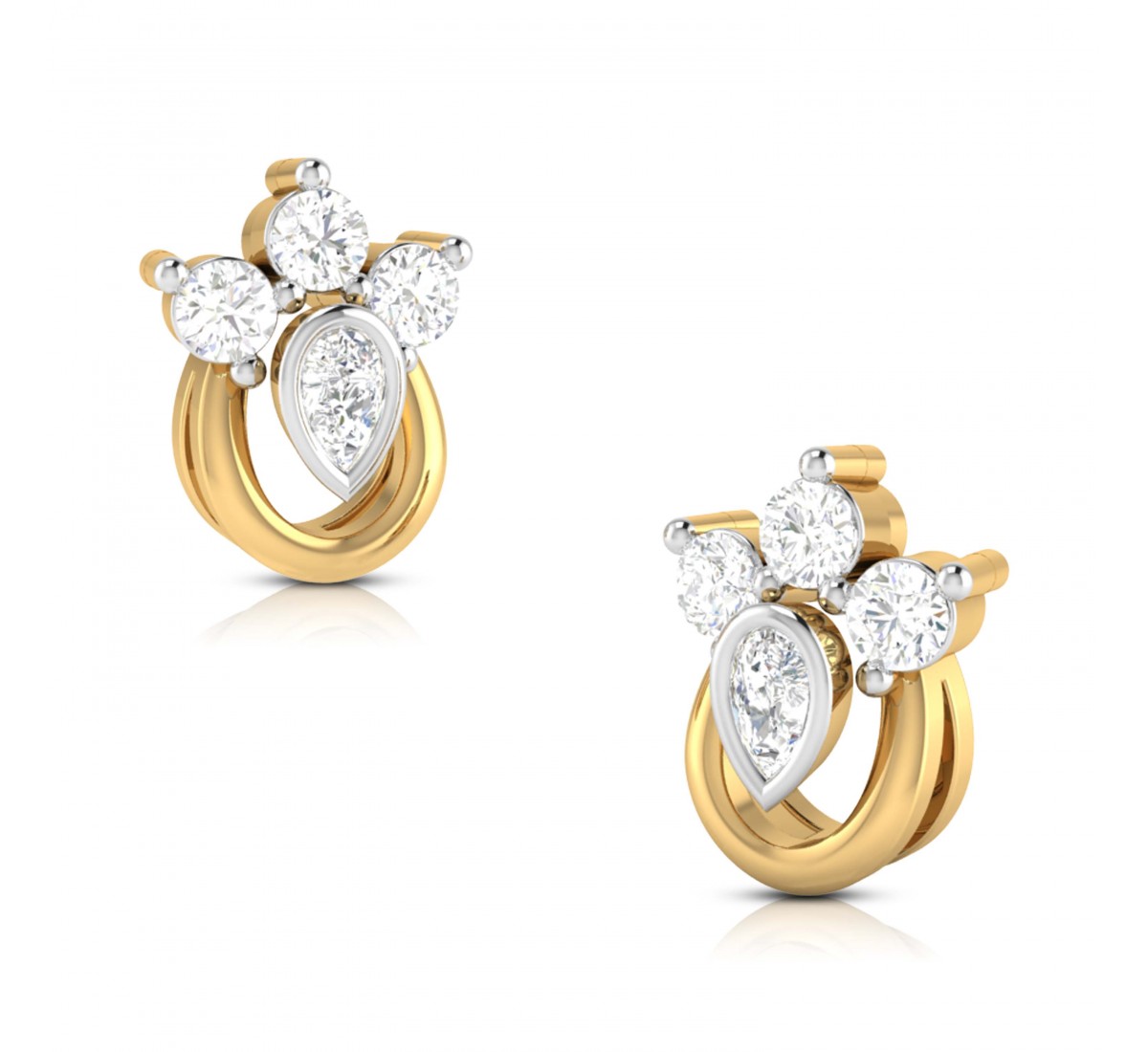 Curled Griva Diamond Earrings